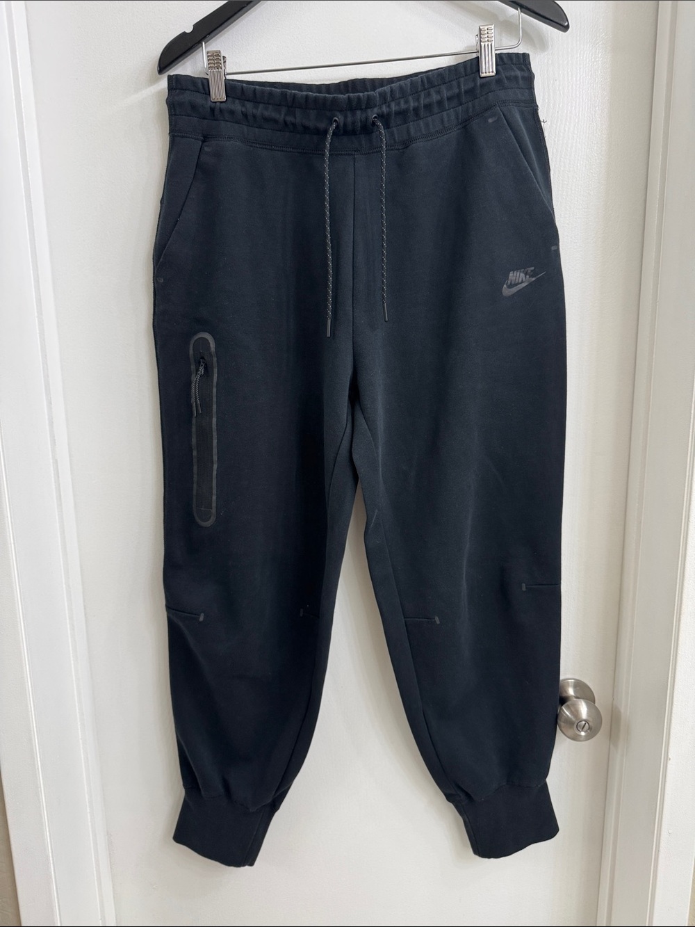 Nike Black Tech Fleece Joggers with Zippered Side Pocket